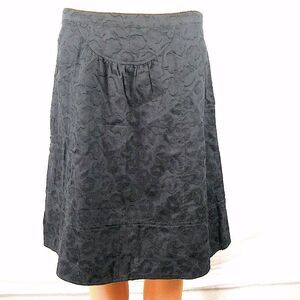 Marc by Marc Jacobs Black Embossed Floral Abstract Print Skirt 100% Cotton NWT 4